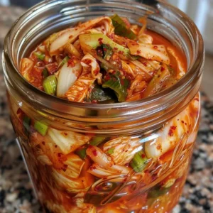 “Buy kimchi online – vegan gochugaru kimchi in glass jar”